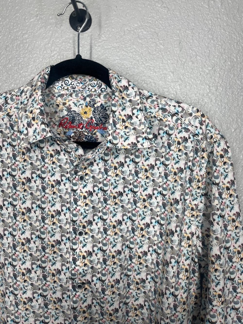 Robert Graham Men's M Button Down Shirt Colorful Flip Cuff Classic Fit